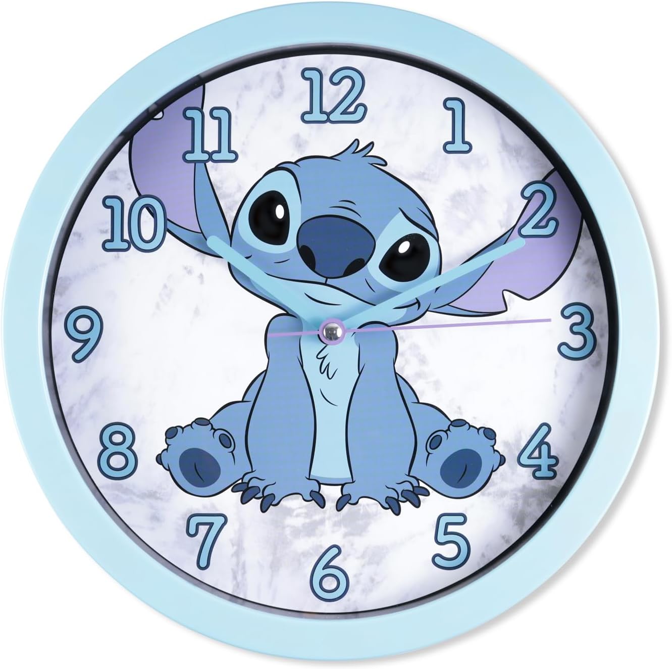 Accutime Disney Lilo & Stitch Blue Easy to Read Battery Operated Cartoon Wall Clock for Kids Home, Bedroom, School, Living Room LAS3015