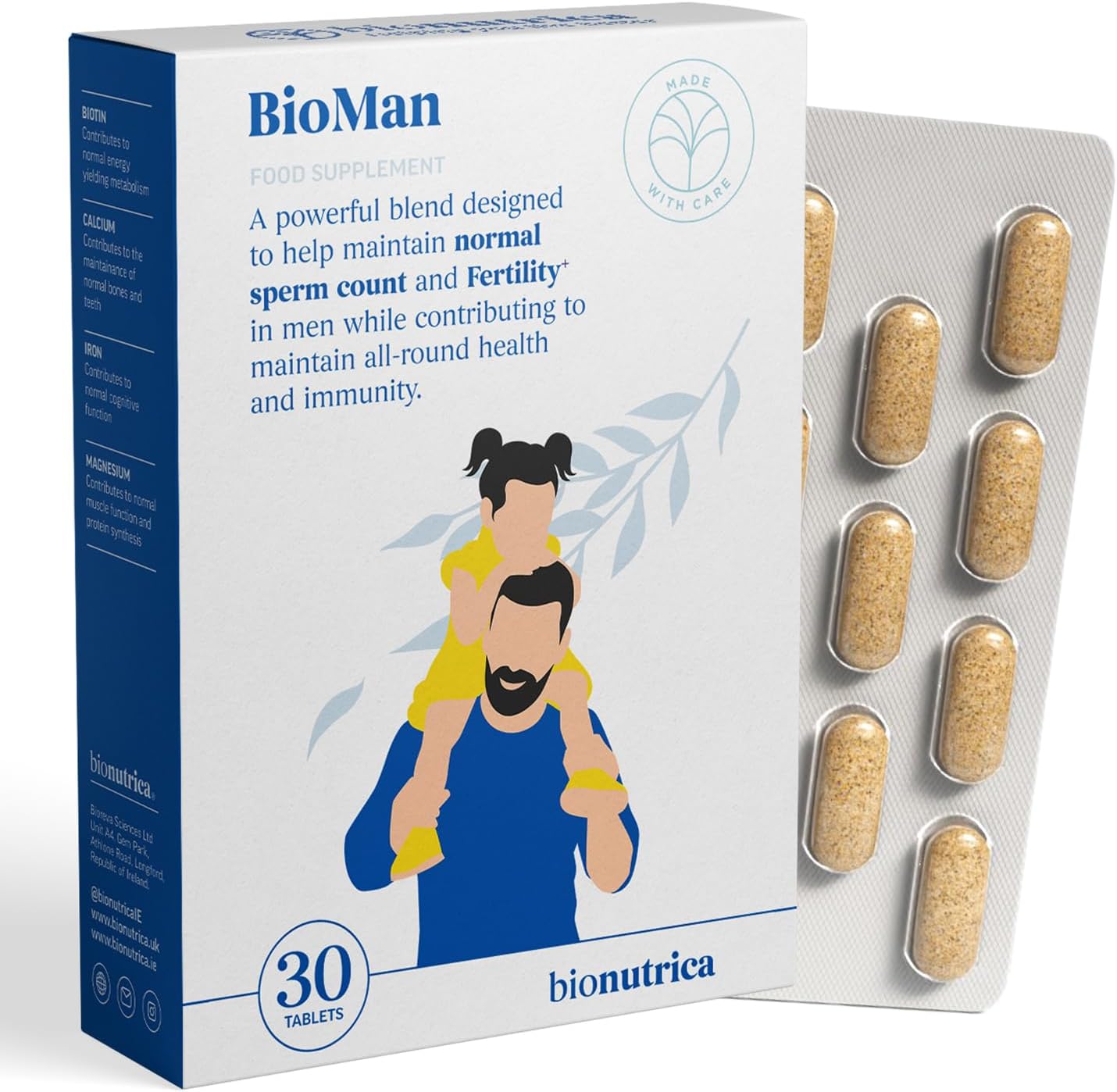 BioMan: Support Men Fertility, Sperm Quality, testosterone balance, Stamina & Overall Health 30+ Premium Ingredients | Grape Seed, Maca Root, Fenugreek Seeds & Selenium-30 Tablets