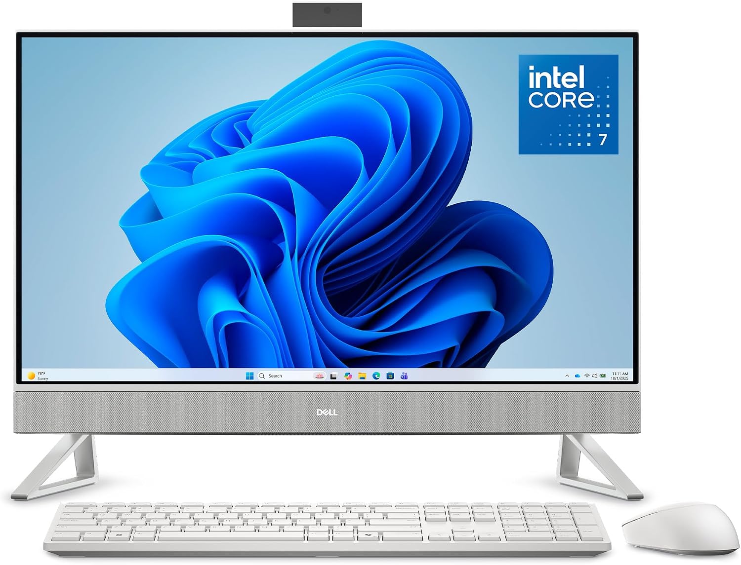 Dell 27 All-in-One Desktop EC27250-27-inch FHD Touchscreen Display, Intel Core 7-150U Processor, 32GB DDR5 RAM, 1TB SSD, Intel Graphics, Windows 11 Home, Onsite Service - White