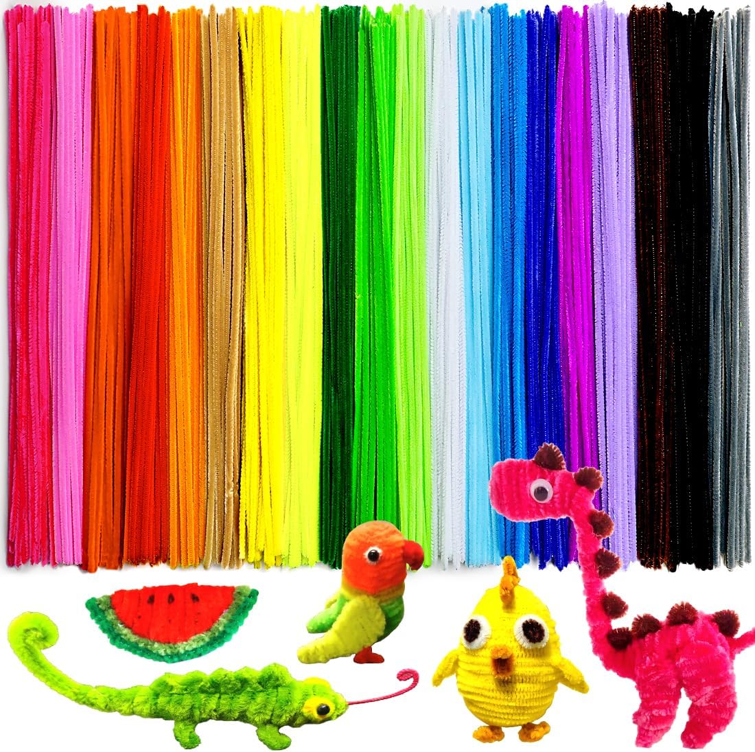 GAGANIU 200pcs Pipe Cleaners, Pipe Cleaners for Crafts, Craft Supplies Multicolor Chenille Stems for Art&Craft Christmas DIY Projects(12inch*6mm,20colors)