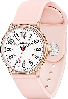 Nurse Watch for Nurse Medical Professionals Students Women Men, 50M Waterproof 12/24 Hour Military Time Luminouse Easy Read Dial, Second Hand Watch for Nursing