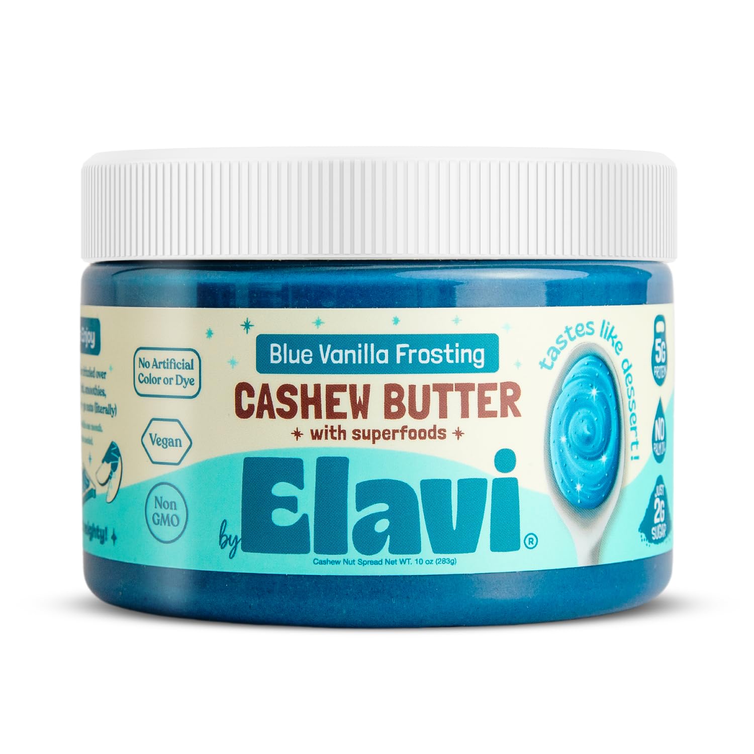Elavi Cashew Butter - Blue Vanilla, 10oz Jar