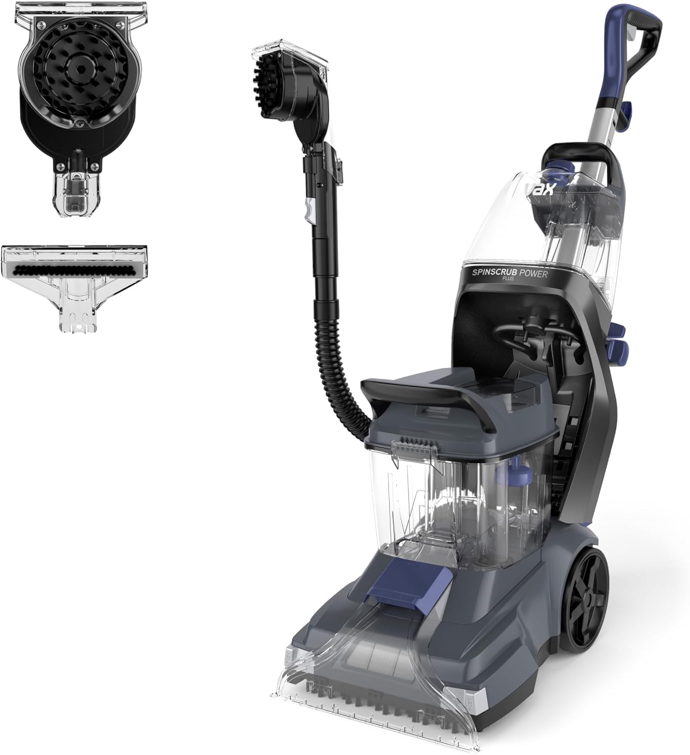 Vax SpinScrub Power Plus Carpet Cleaner, Carpet Cleaning Machine, Stain Remover, 6 Year Guarantee, XL Capacity, Quick Dry Time, Deep Clean, Grey/Navy Blue, CDCW-SSXA