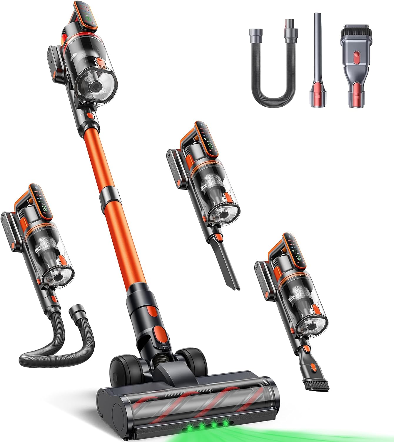 Cordless Vacuum Cleaner 50KPA/600W/65 Mins Cordless Stick Vacuum with Touch Screen, Anti-tangle&AUTO Mode,Wall Charging Powerful Handheld Vacuums for Home Carpet/Car/Pet Hair - Ideal for UK Homes