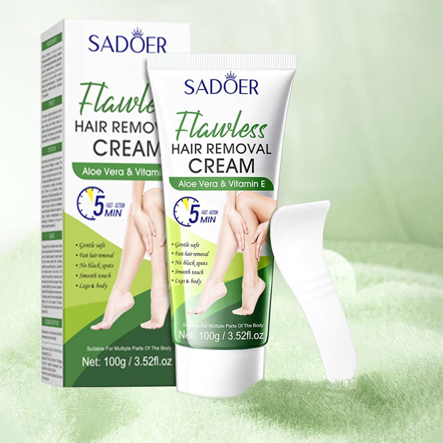 Hair Removal Cream for Women and Men : Intimate Cream for Bikini Private Areas, Hair Removal for Pubic, Legs, Underarms, Painless Depilatory, Gentle Formula for All Skin (3.52 oz)