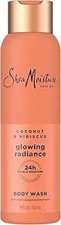SheaMoisture Coconut Hibiscus Body Wash Glowing Radiance Glowing Radiance body wash for 24H Visible Moisture for Healthy, Glowing Skin 18 oz