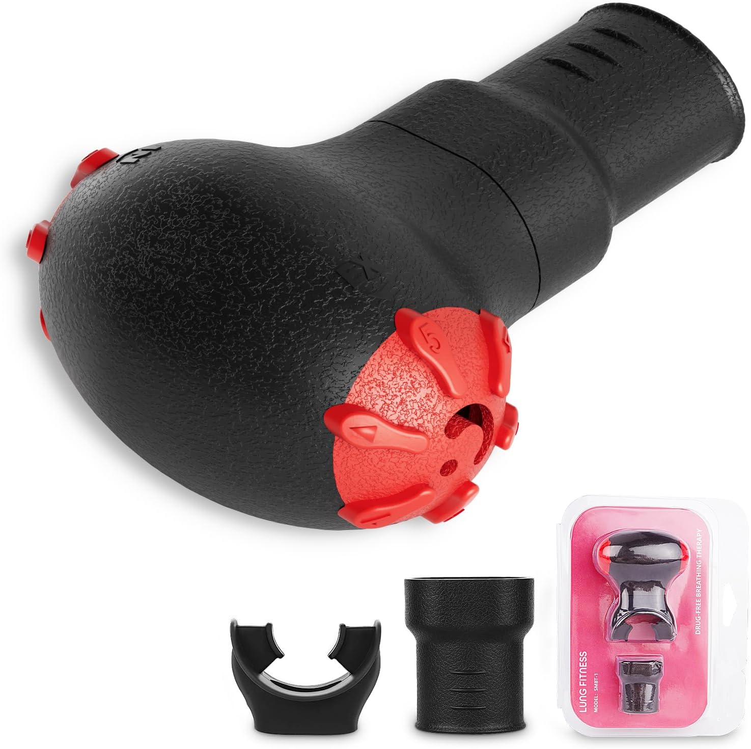 Sonmol Breathing Exercise Device for Lungs Respiratory Muscle Trainer | Strength Breathing Trainer Lung Expander for Adults Athletes | Drug Free Breathing Machine Spirometer Lung Exerciser