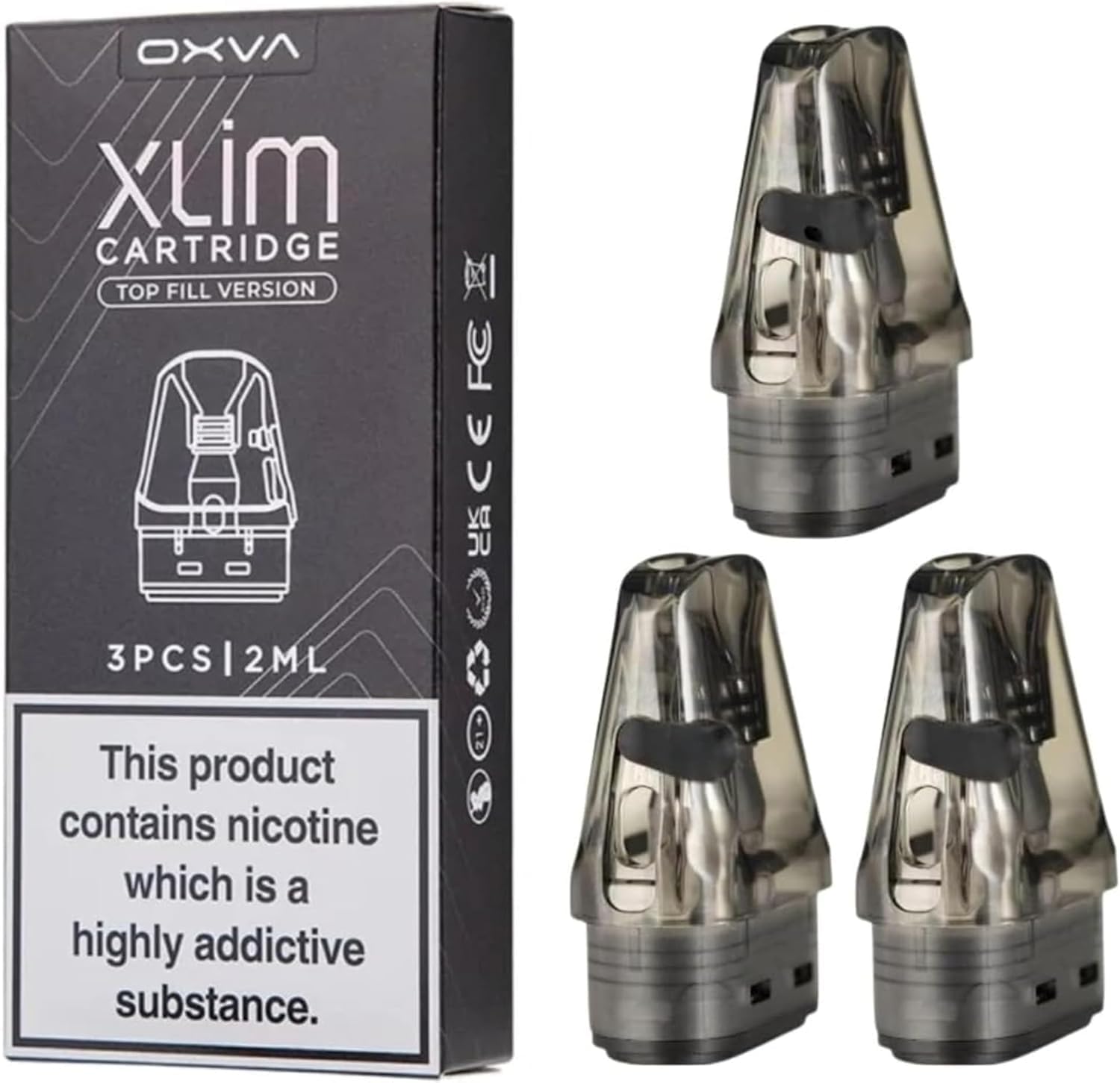 For OXVA Xlim Pods v3 (0.4) Vape Pods for XLIM Pro, Xlim Vape Kit Xlim SE Xlim 2ml oxva xlim pro 2 Coil oxva Pods E-Cigarettes Top Filling v3 Pod Pack of 3 Vape Pod No Nicotine xlim Pro Pods (0.4ohm)