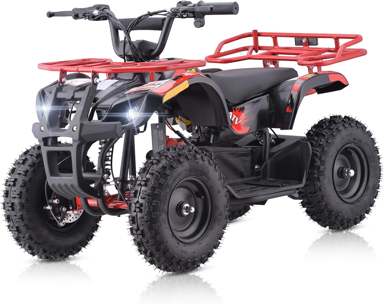 Electric ATV for Kids Teens, 36V Electric 4 Wheeler for Kids, 500W Powerful Motor, Strong Metal Frame,10-15mph Oparete Speed, Dual Suspension Dirt Quad Four Wheelers Vehicle (RED)