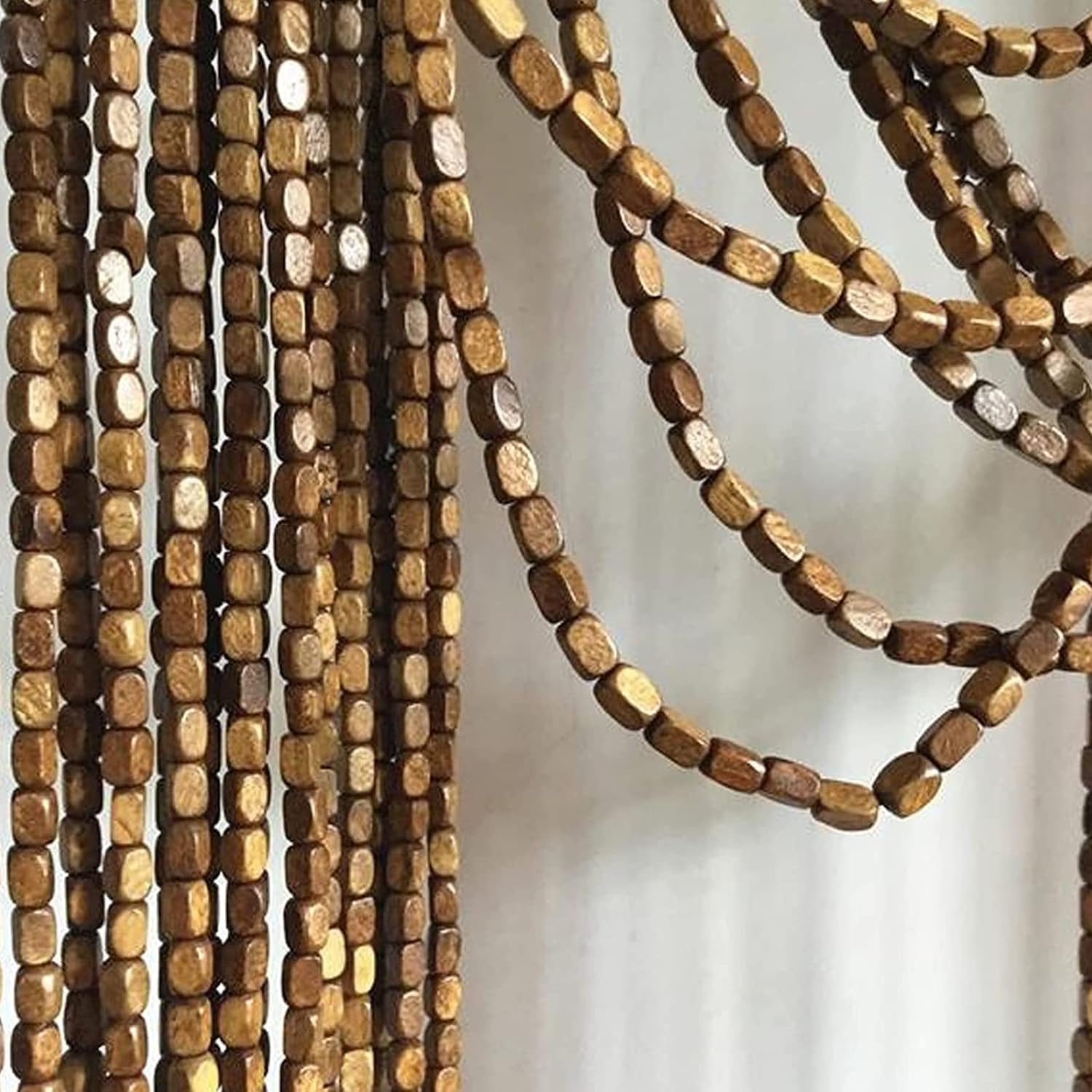 Hanging Decor Doorway Room Divider Door Curtain,Natural Bamboo Wood Beaded Curtain,String Bead Curtain Fly Screen Doors Cutain for Bedroom Living Room Kitchen Hallway Entrance (70 strands-70x180cm)