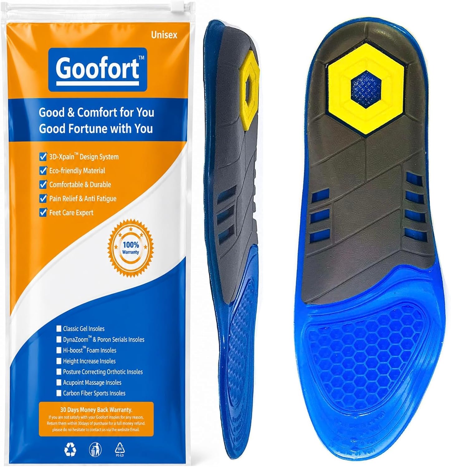 Goofort Gel Insoles Men Women Anti-Fatigue Work-Boots-Optimized Arch Support Insoles Plantar Fasciitis Heavy Duty Sports Insole Orthopedic Flat Feet Heel Pain Relief 3D-Xpain邃｢-Pro Comfy Shoe Inserts