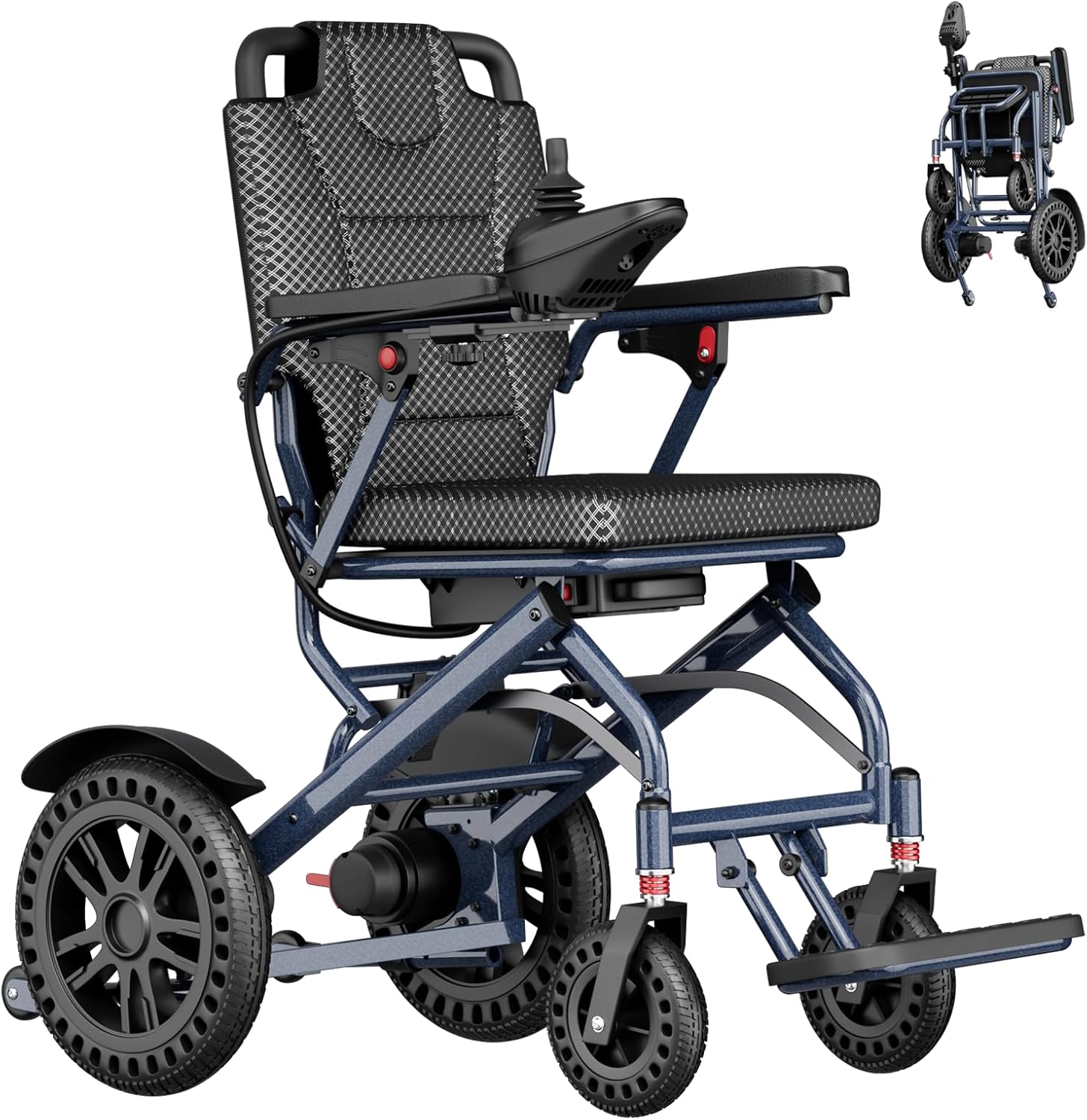 Lightweight Electric Wheelchairs for Adults,500W Motorized Wheelchair for All-Terrain,15 Miles Travel Range,Portable Wheel Chair,Foldable Power Wheelchairs Support 330 Lbs,Airline Approved