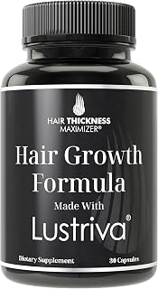 Lustriva + Biotin 10000mcg - Clinically Tested & Proven for Hair Growth & Skin in A Double-Blind Study. Hair & Skin Vitamins Supplement That Enhances Biotin Solubility by 40x. Pills for Women & Men.