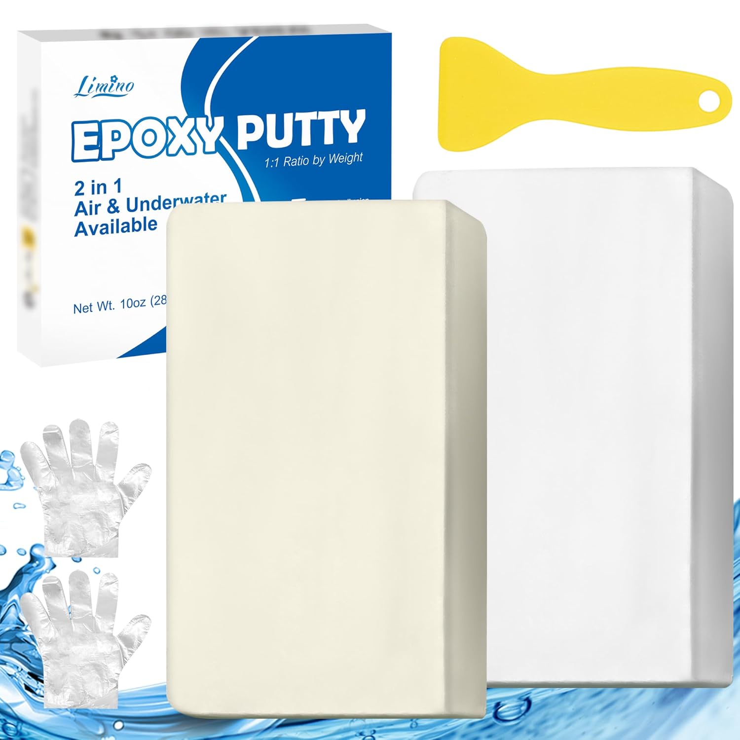 Epoxy Putty, 10oz / 280g Fast Repair Pool Putty, Underwater or Above Epoxy Repair Putty for Fixing Leaks, Cracks, Filling - 2 Part Epoxy Sculpt Clay for Bonding Metal, Tile, Ceramics, Plastic (White)