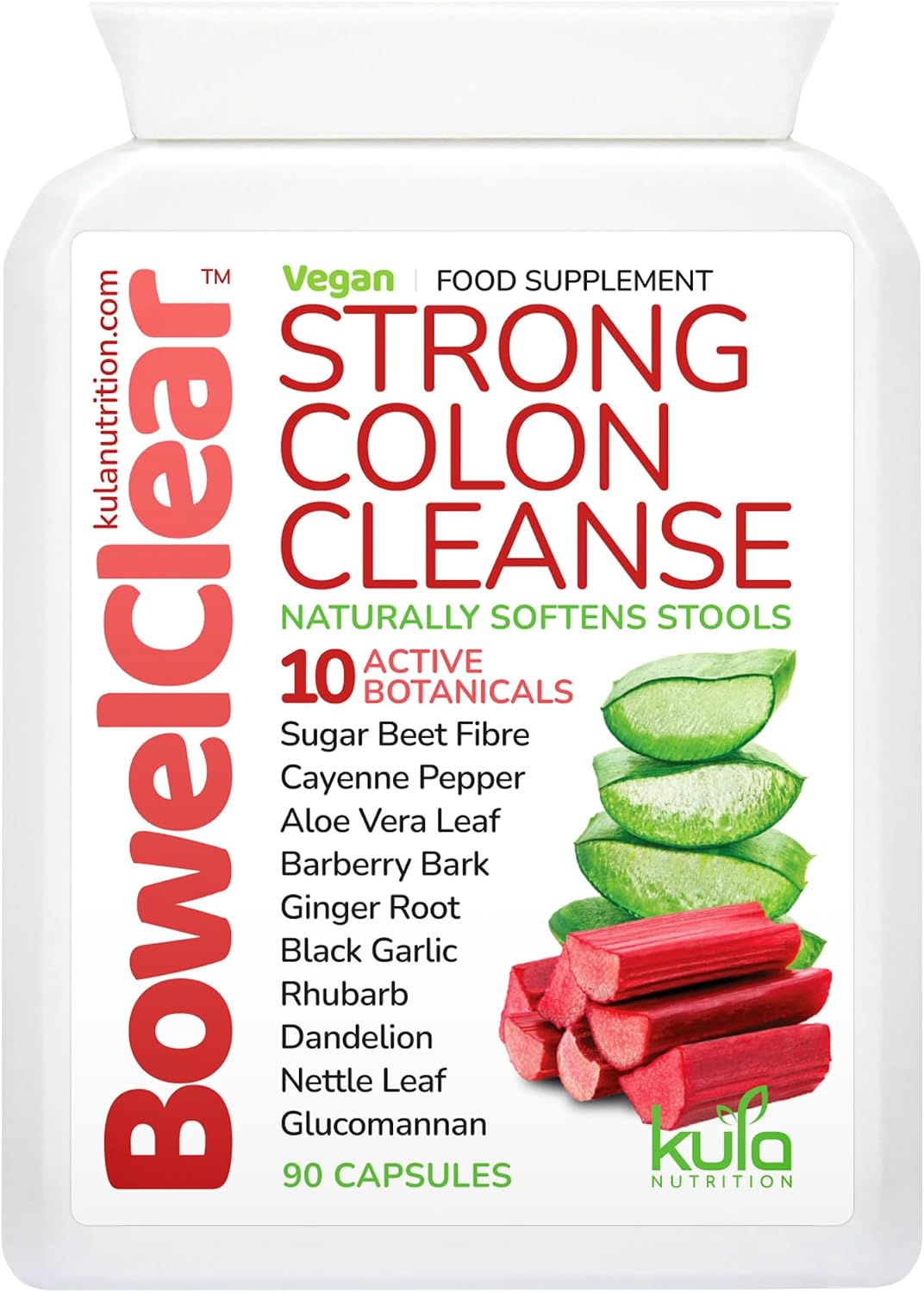 BowelClear - Strong Colon Cleanse Fast-Acting Herbal Laxative - 90 Capsules