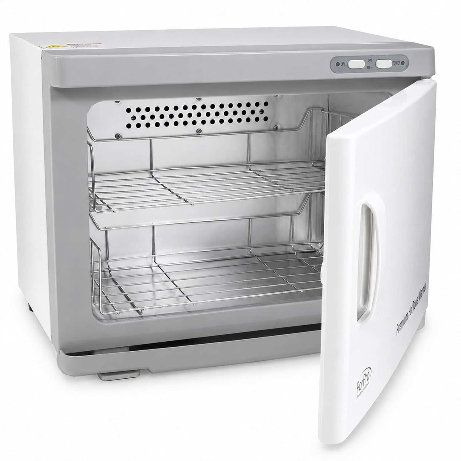 ForPro Professional Collection Premium Hot Towel Warmer, 23L Extra Large Capacity, Two Stainless Steel Racks, White