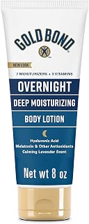 Gold Bond Overnight Deep Moisturizing Lotion, 8 oz., Skin Therapy Lotion With Calming Lavender Scent