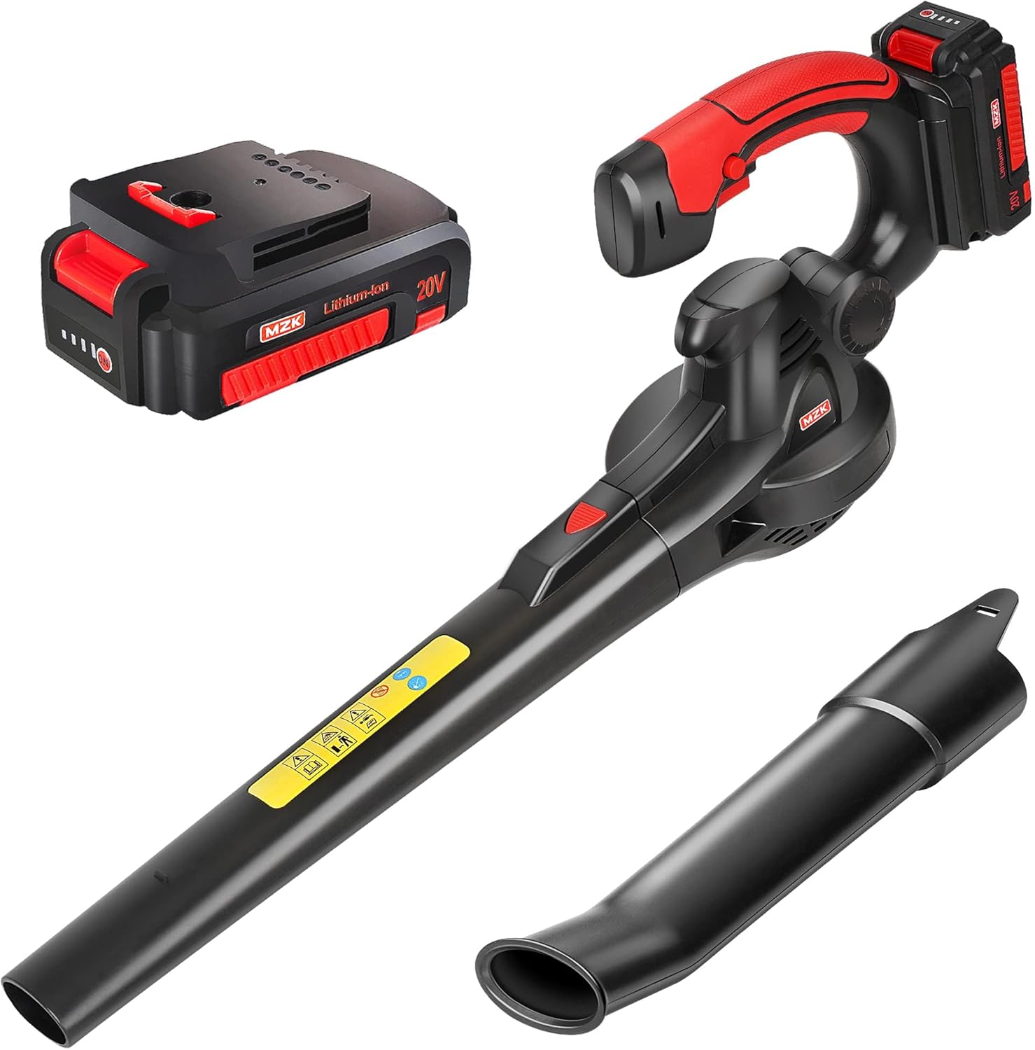 MZK Cordless Leaf Blower,20V Battery Powered Leaf Blower for Lawn Care, Electric Lightweight Mini Hand Blower(Battery & Charger Included) for Blowing Leaves, Patio Cleaning, Lawn Care and Dust