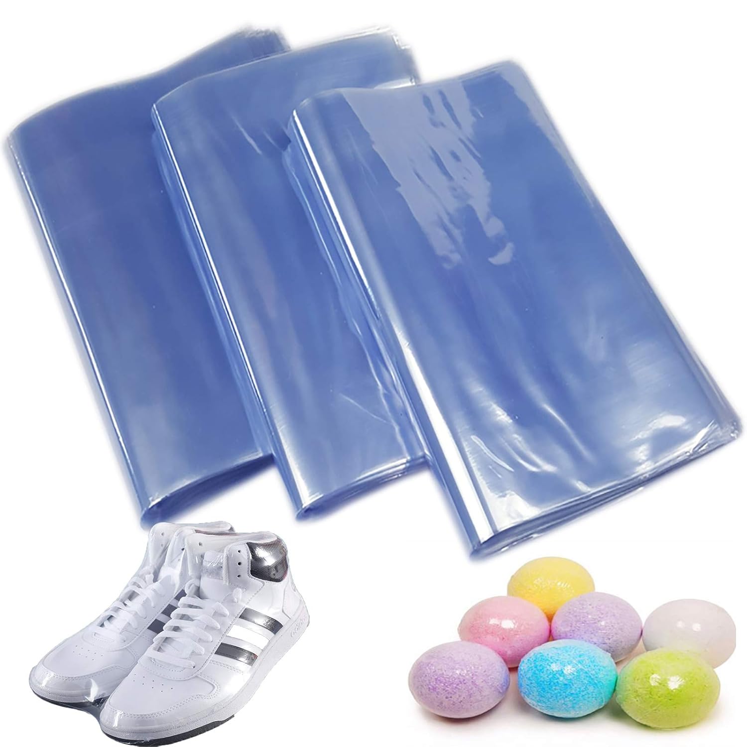 Shrink Wrap Bags Pvc Clear Heat Shrink Wrap 6.7x11.8inch 130pcs Shrink Film Wrap Used For Packaging Handmade Soap, Shoes, Candles, Small Gifts, DIY Crafts For Mother'S Day Gift