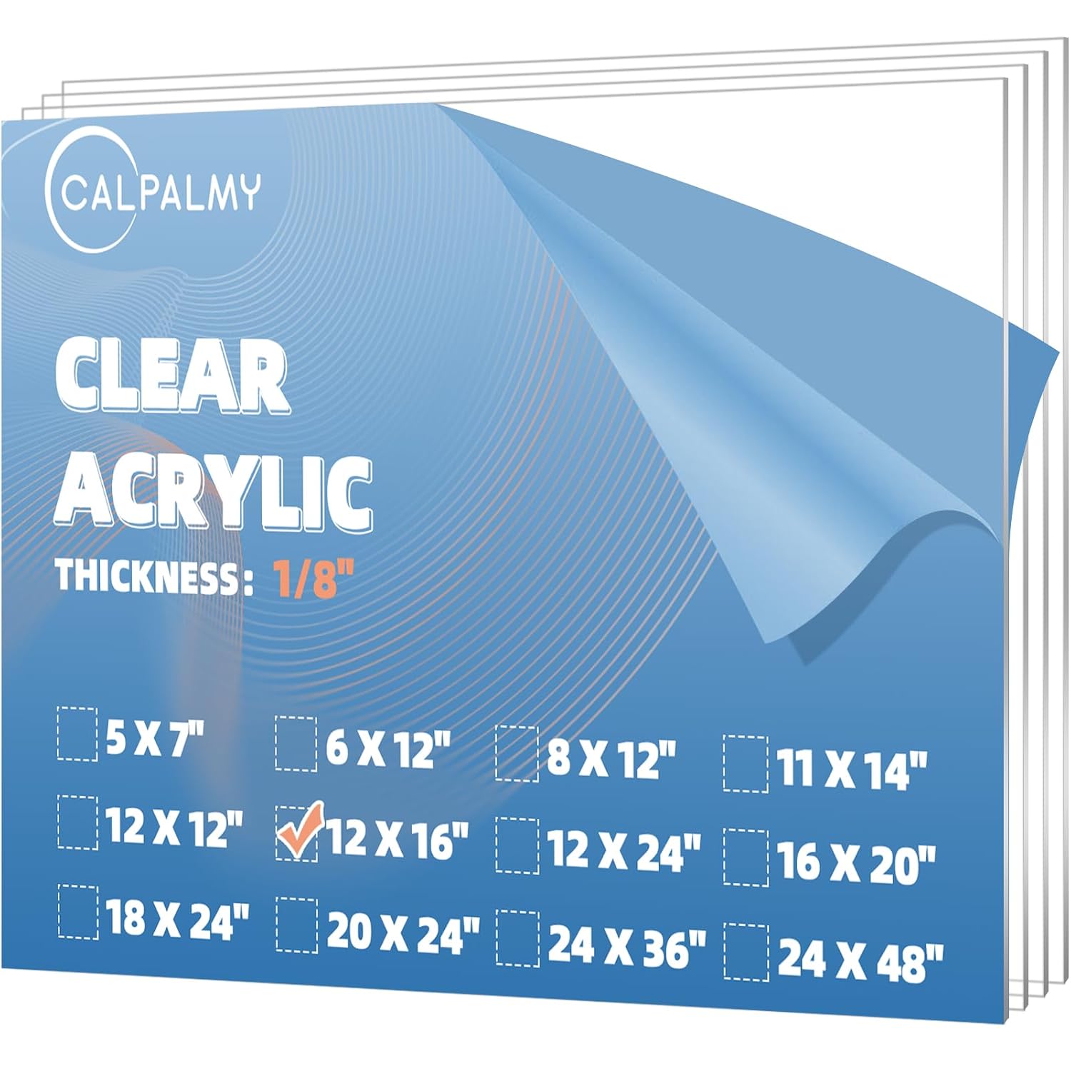 CALPALMY (4-Pack) 12x16 Clear Acrylic Sheet Plexiglass 1/8” Thick, Use for Craft Projects, Signs, Display Cases and More, Cut with Cricut, Engraver, Saw or Hand Tools – No Knives