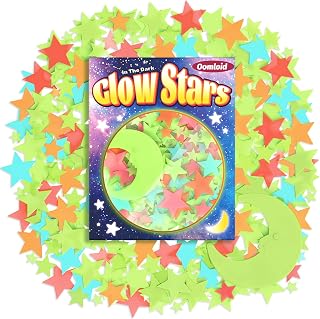 201 Pcs Glow in The Dark Stars Stickers for Ceiling, Multicolor Toddler Stocking Stuffers Wall Room Decor Gifts, Luminous 3D Glowing Stars Stocking Stuffers for Kids Boys Girls