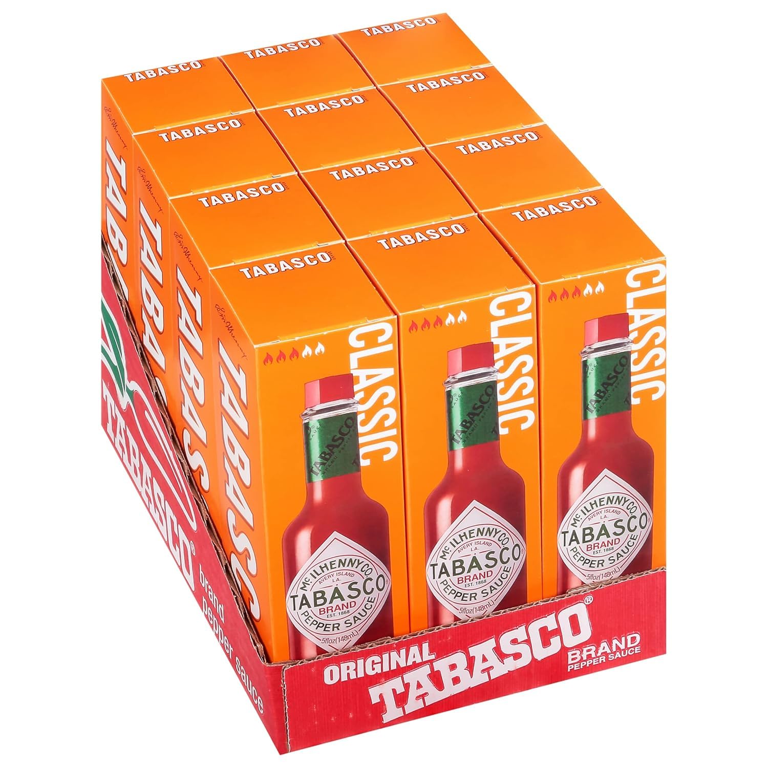TABASCO Brand Original Red Pepper Sauce, Hot, 5 Oz Glass Bottle (12-Pack)