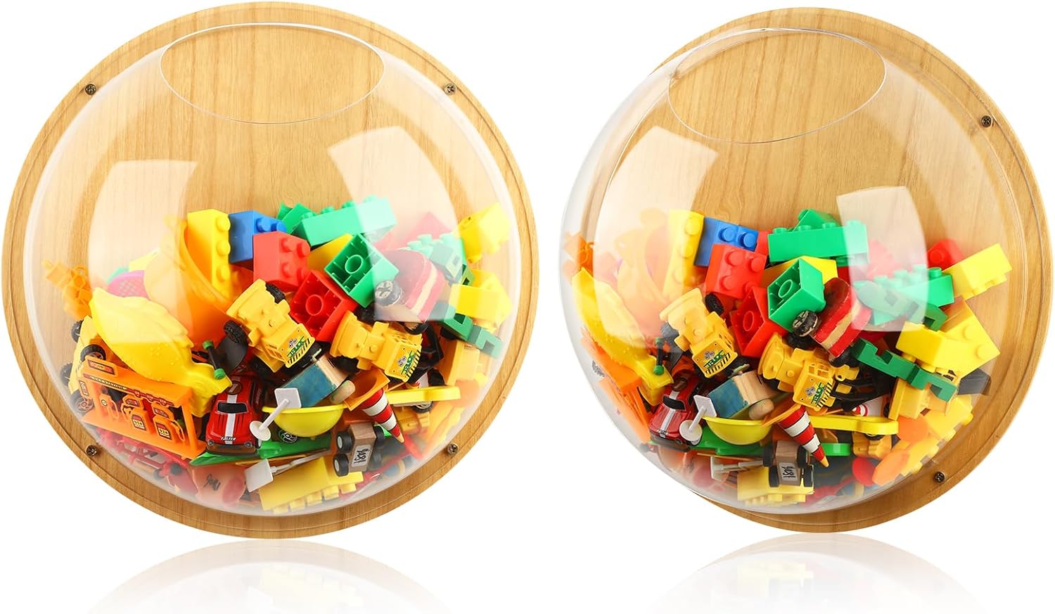 Yungyan 2 Pcs Acrylic Toy Dispenser for Wall Mounted Wall Toy Organizer for Kids Hanging Storage Display Acrylic Wall Organizer Clear Storage Bin for Nursery Playroom Cars Trains (Board Style)