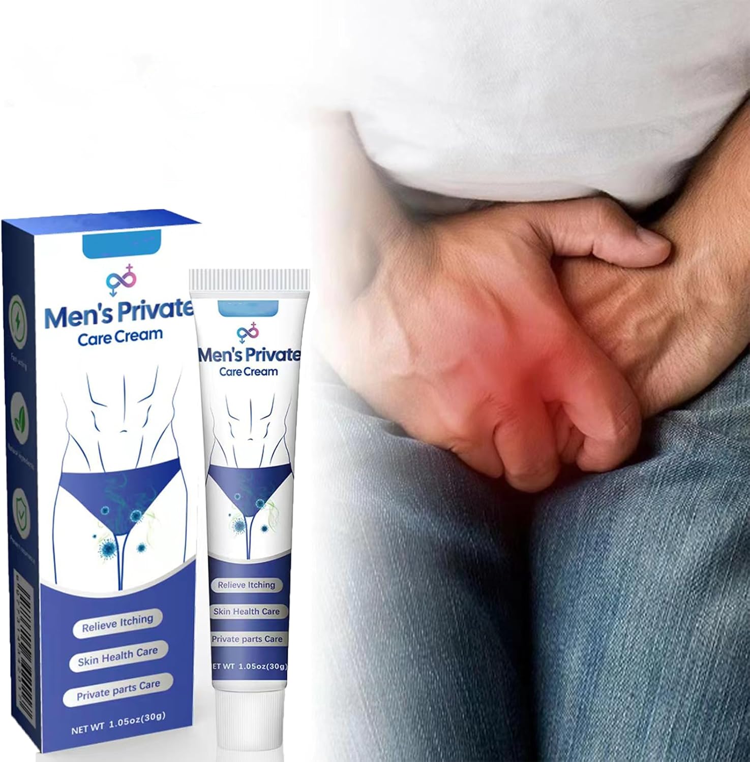 Antibacterial Ointment, Antifungal Cream,Men's inguinal Antifungal, Pruritus for Private Parts, Deodorizing Anti-Fungal, and Anti-Fungal for Quick itching 30g