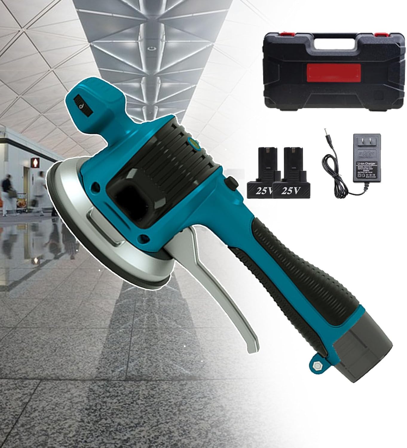 Portable Tiling Tool,Automatic Tile Leveling Machine, with 6-Level Frequency Conversion Setting, 2pcs Battery,For Floor & Wall Tiles Installation, Horizontal Bubble Design