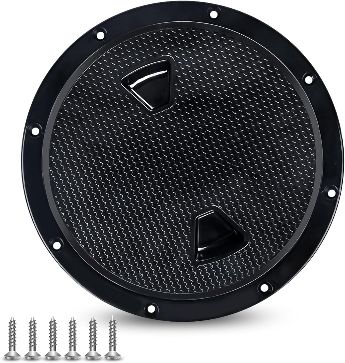 Hoffen 4" 6" 8" Boat Hatch Black Round Non Slip Inspection Hatch w/Detachable Cover for Marine Boat Yacht (6 inch)