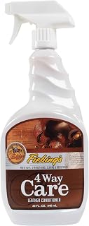 Fiebing's 4 Way Care Leather Cleaner & Conditioner Spray (32oz) - Preserves, Waterproofs, Strengthens All Smooth Leathercraft with Fine Oil & Wax - Leaves No Residue on Car, Shoe, Purse, Boot