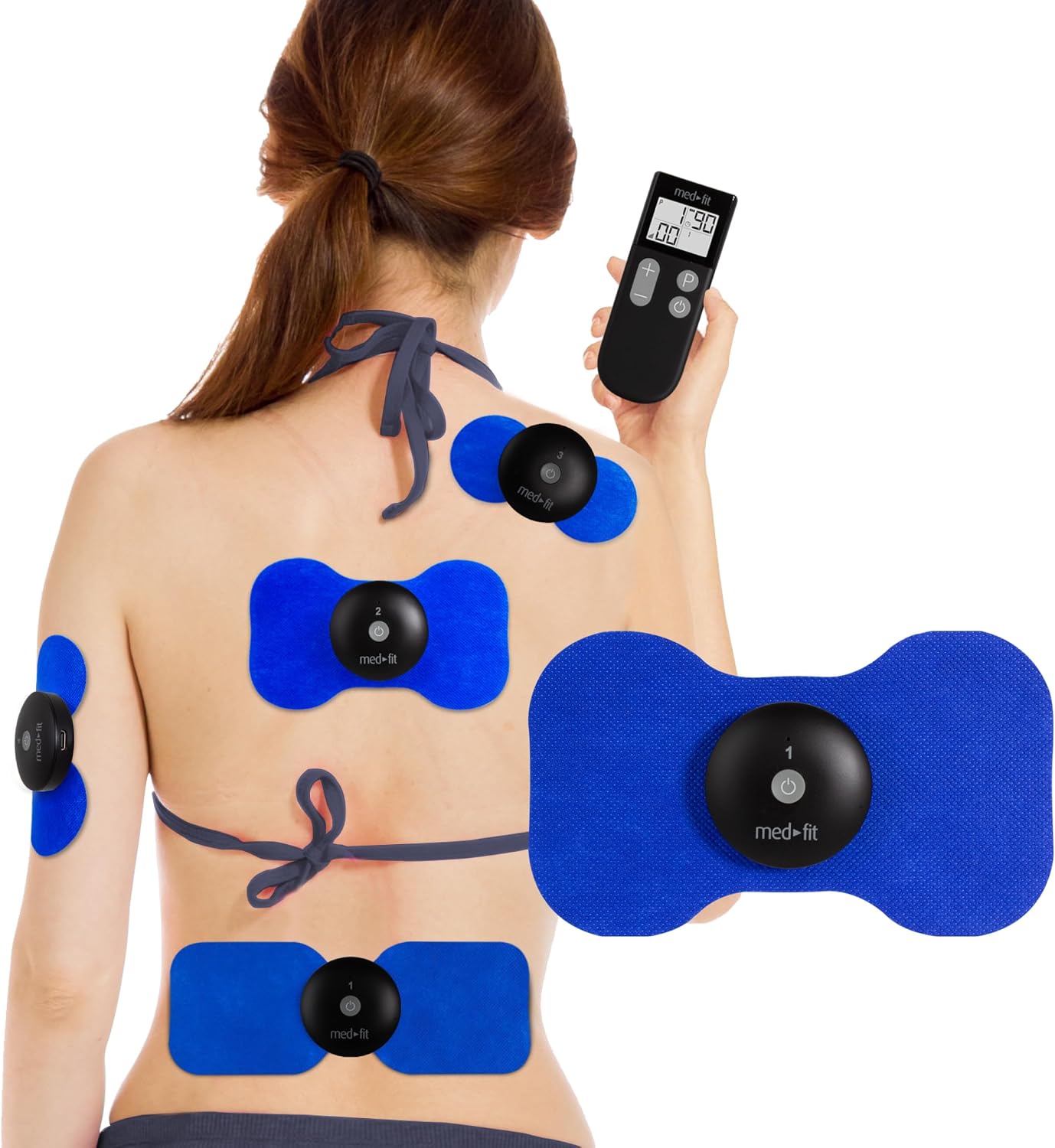 Med-Fit 4 Channel Wireless TENS Machine for Pain Relief, Muscle Relaxation