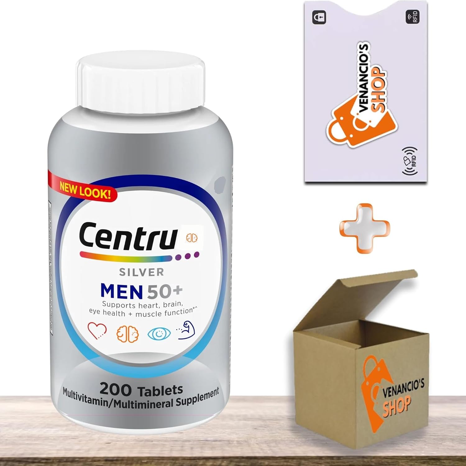 Centrum Silver Men 50 Plus, 200 Tablets – Complete Daily Multivitamin Supplement, for Men and Senior Adults – High Potency Vitamins & Minerals for Men's Health Over 50 (Pack of 1)