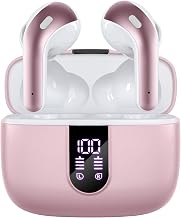 TAGRY Bluetooth Headphones True Wireless Earbuds 60H Playback LED Power Display Earphones with Wireless Charging Case IPX5 Waterproof in-Ear Earbuds with Mic for Smart Phone Laptop TV Computer Sports