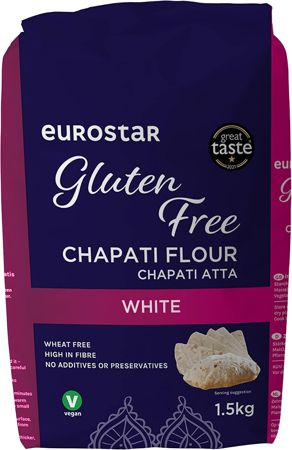 Eurostar Chapati Atta Gluten Free Flour (White, 1.5kg)