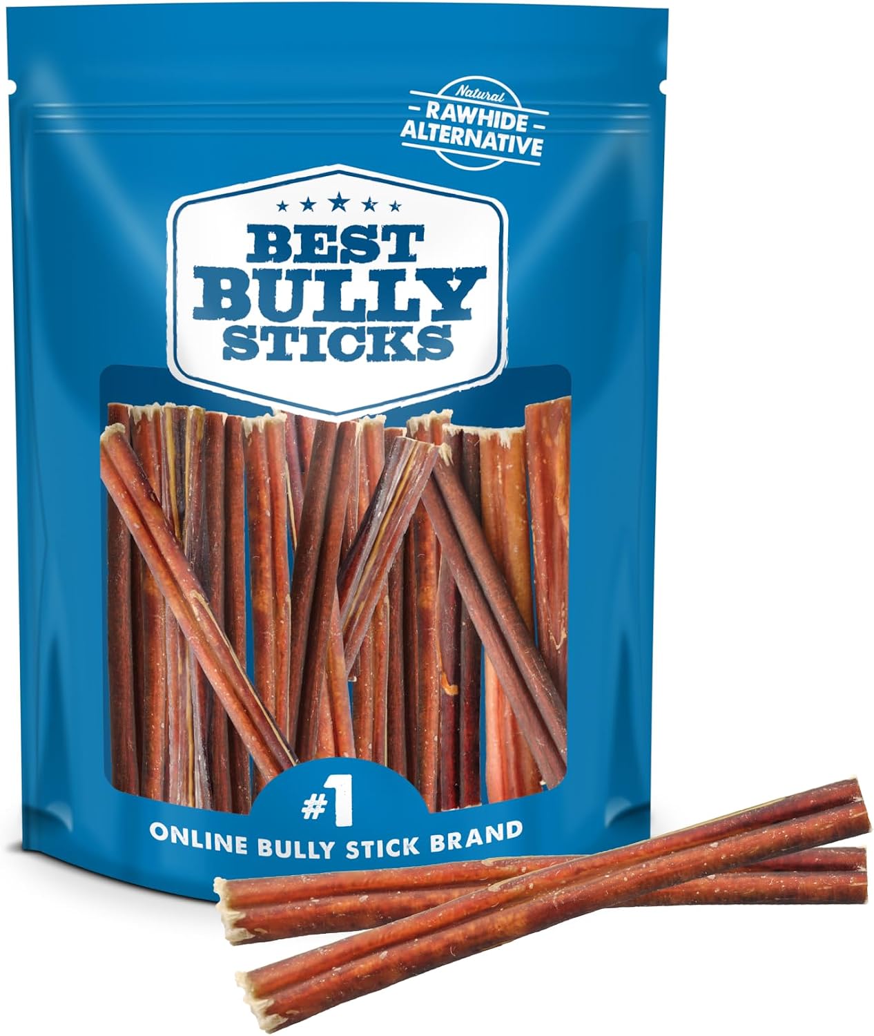 Best Bully Sticks 6 Inch Odor-Free Bully Sticks - 20 Count (Pack of 1) - Bulk Bag, Odorless 100% Natural Grass-Fed Beef, Easily Digestible, No Grain or Rawhide, Ideal for Big Breeds