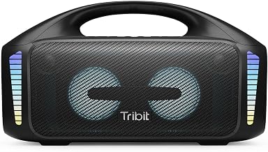 Tribit StormBox Blast Portable Speaker: 90W Loud Stereo Sound with XBass, IPX7 Waterproof Bluetooth Speaker with LED Light, PowerBank, Bluetooth 5.3&TWS, Custom EQ, 30H Playtime for Outdoor