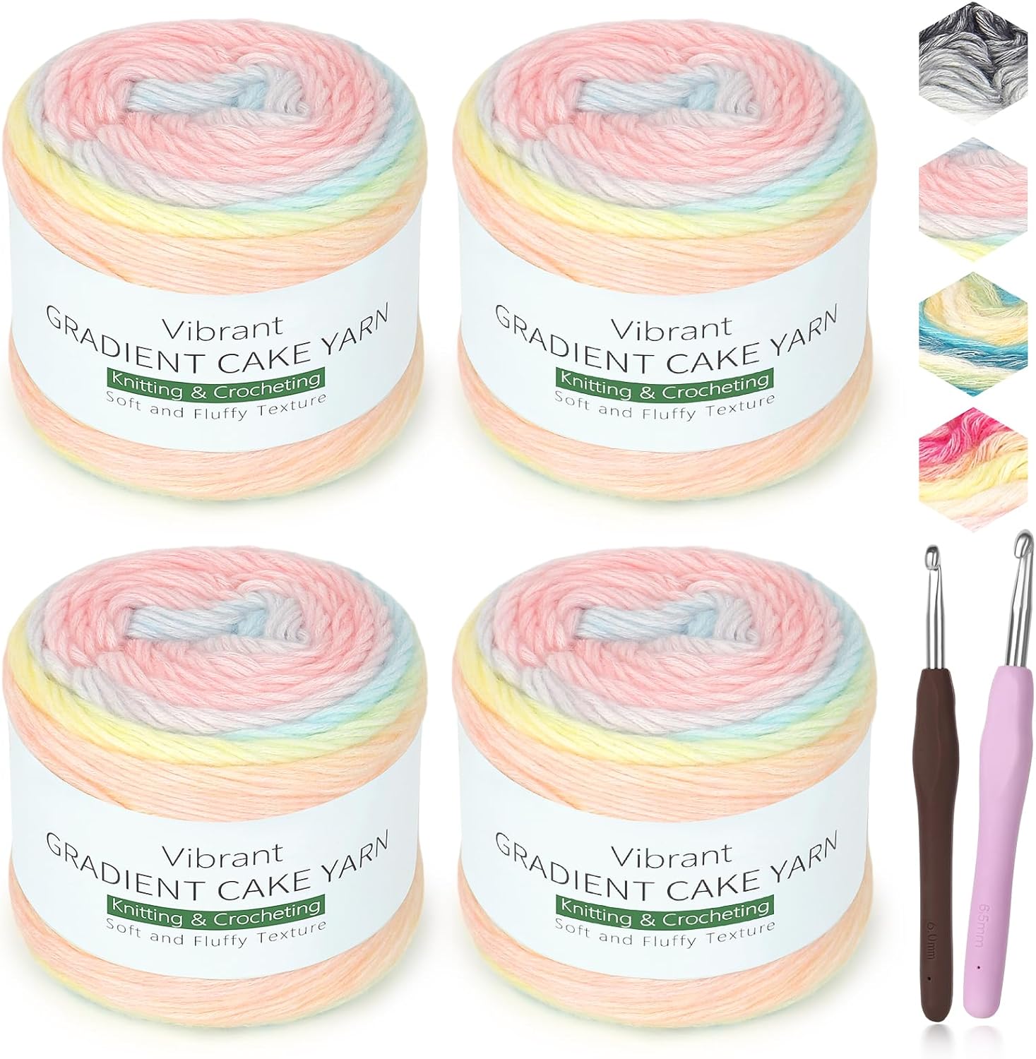 Katech Ombré Yarn for Crocheting-Gradient Cake Yarn for Knitting