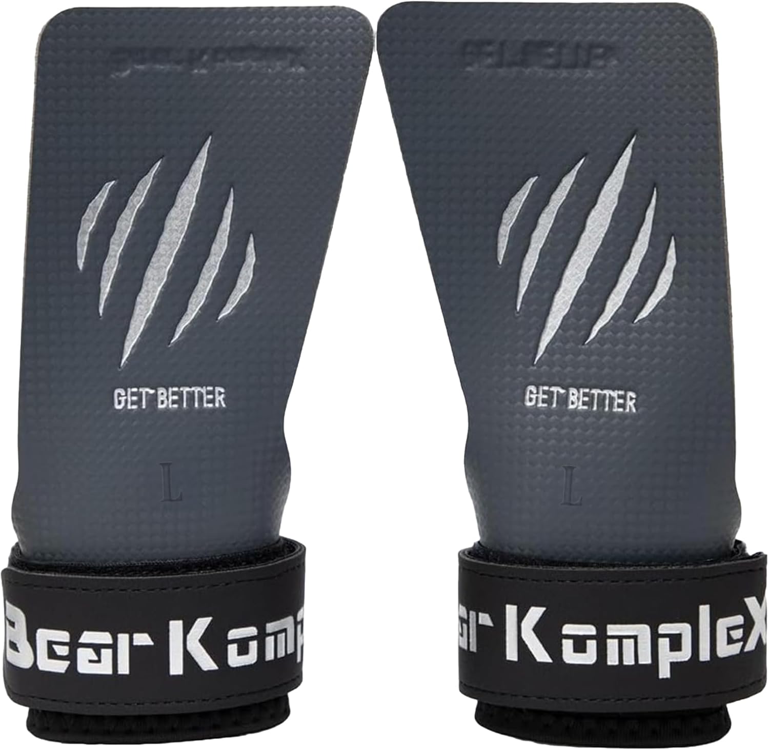 Bear KompleX No Hole Carbon Hand Grips - Non-Slip Fingerless Gymnastics Grips for Weight Lifting, Pull-ups & Cross Training | Lightweight, Padded Wrists & Foldable Grip.