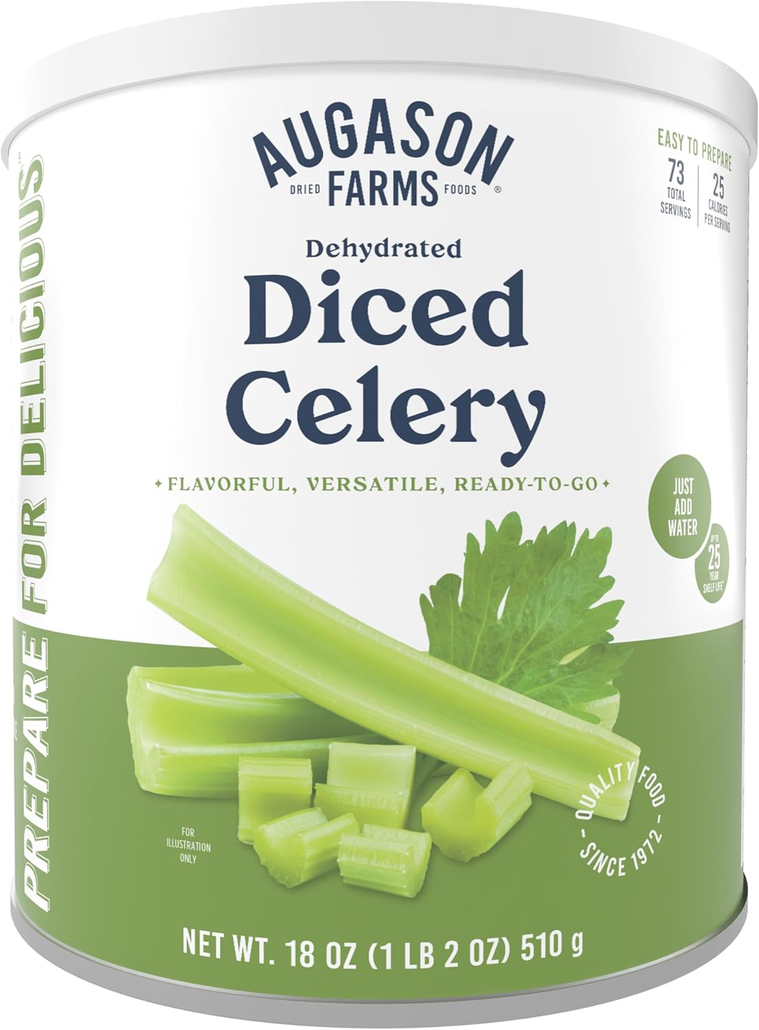 Augason Farms Dehydrated Cross Cut Celery Can, Emergency Food Supply, Everyday Meals, 36 Servings