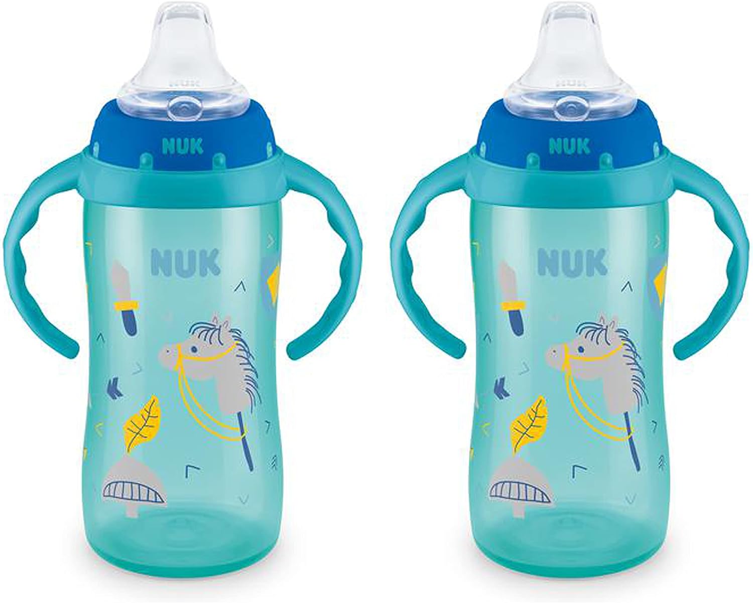 NUK Learner Cup, 10 oz, 2 Pack, 8+ Months – BPA Free, Spill Proof Sippy Cup