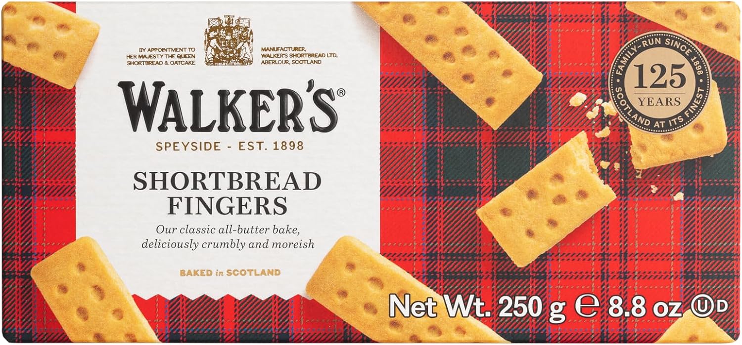 Walker's Shortbread Pure Butter Fingers – Traditional Scottish Shortbread Biscuits, 250 g (12 Pieces)