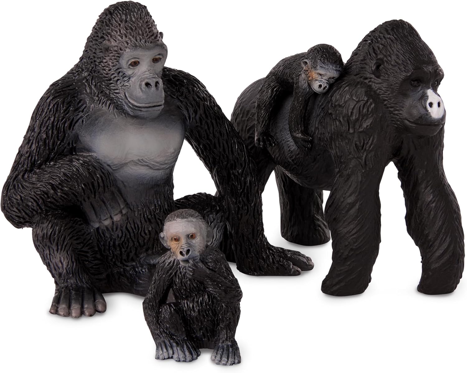 Terra By Battat AN2826Z Family – Small Gorilla Animal Toy Miniatures for Kids 3-Years-Old and Up (4pc)