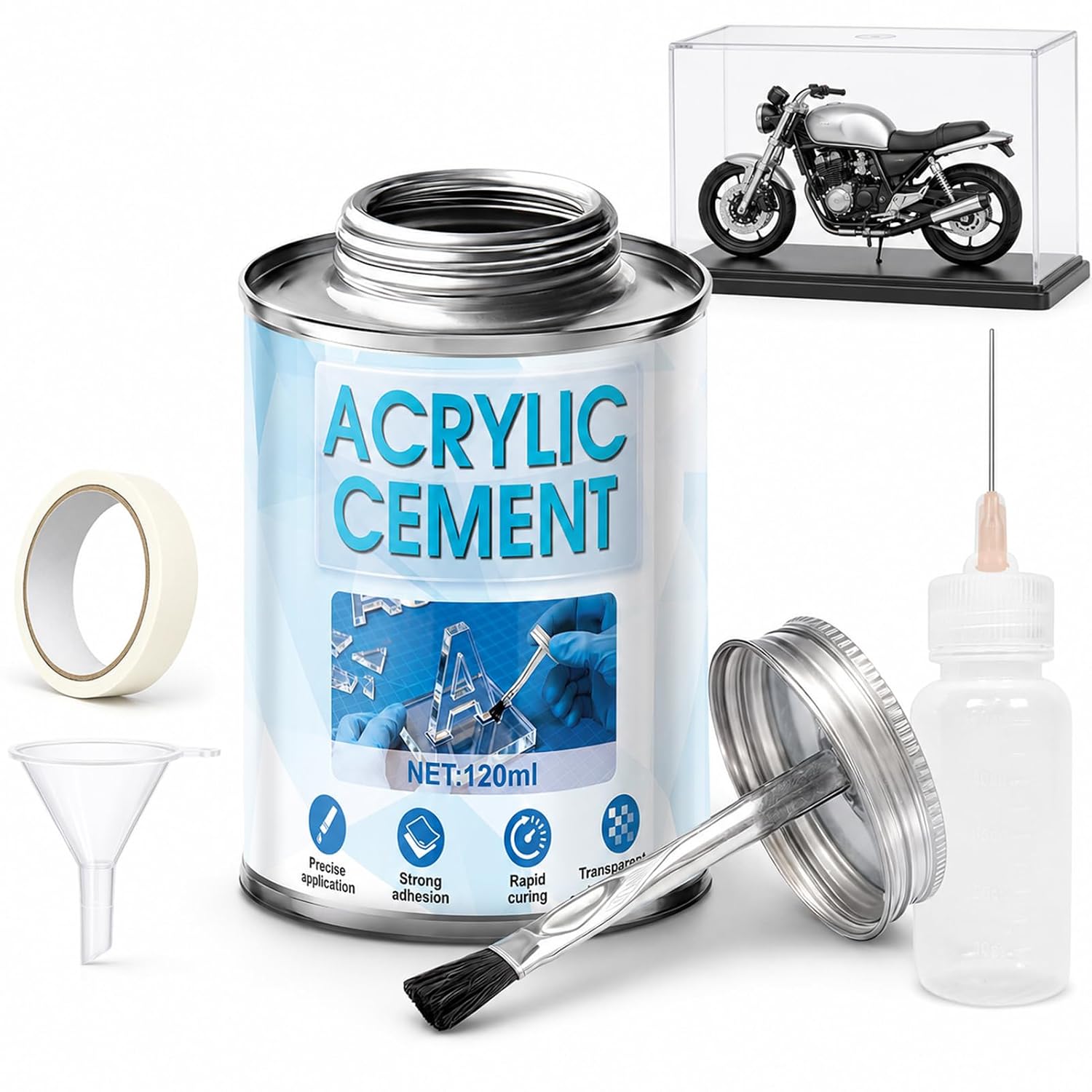 120ML Acrylic Glue with Tools, Repair & Assembly of Acrylic Sheet