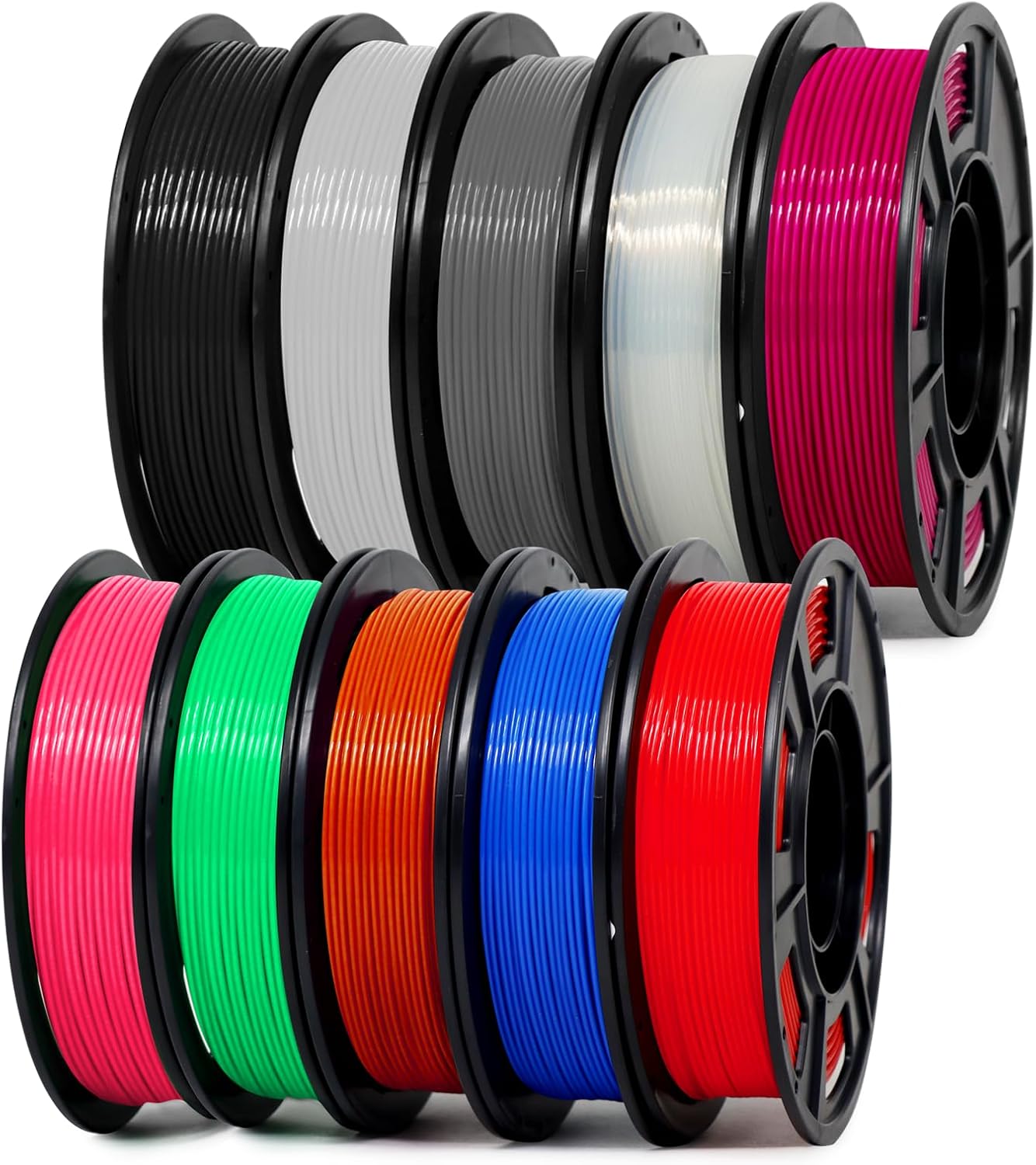 Eono PLA Plus (PLA+) Filament 1.75 mm 3D Printer Filament Bundle Multi Color Filament for 3D Printer & 3D Pen, 10x250g Pack A