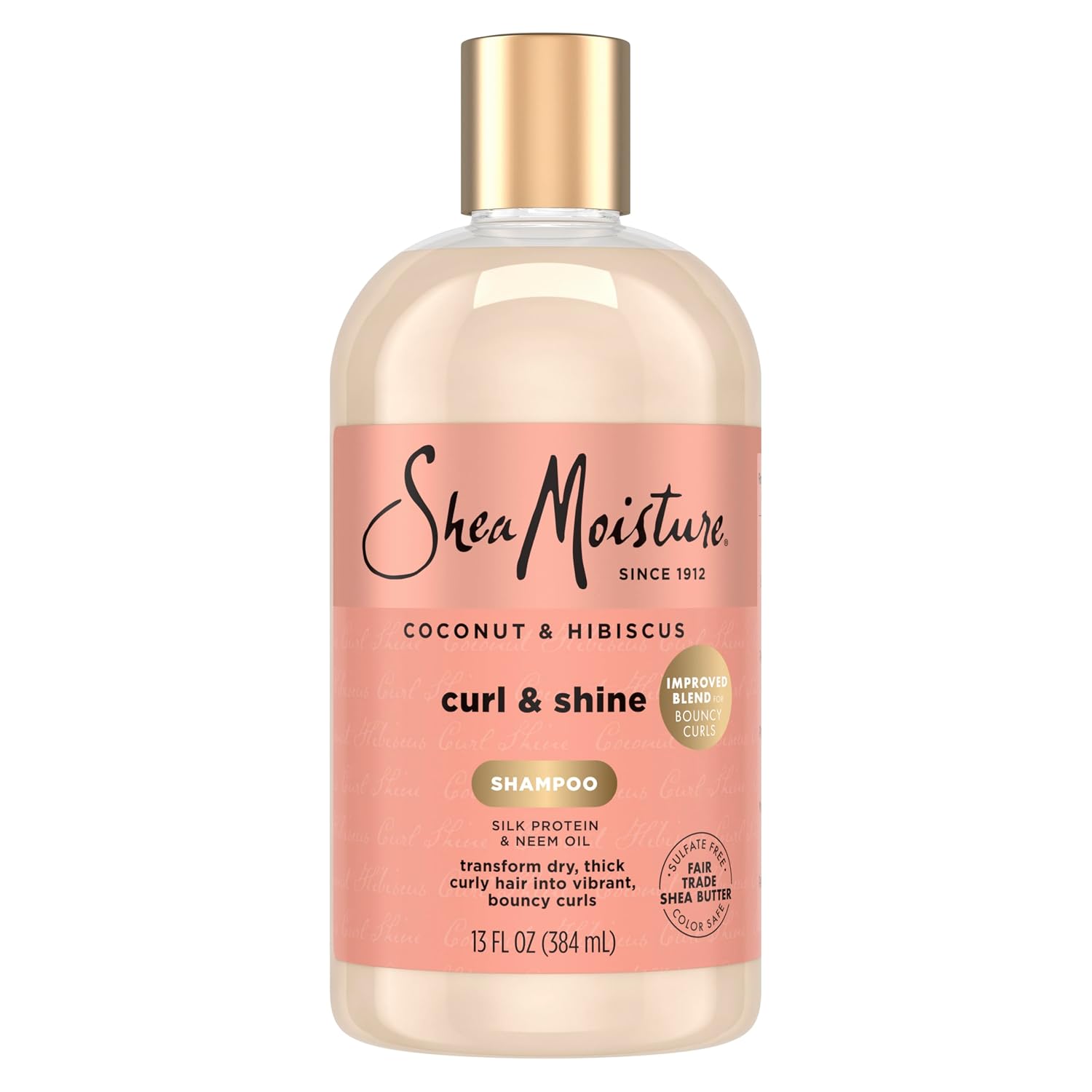 Shea Moisture Shampoo Curl and Shine for Curly Hair Coconut and Hibiscus Paraben Free Shampoo 13 oz