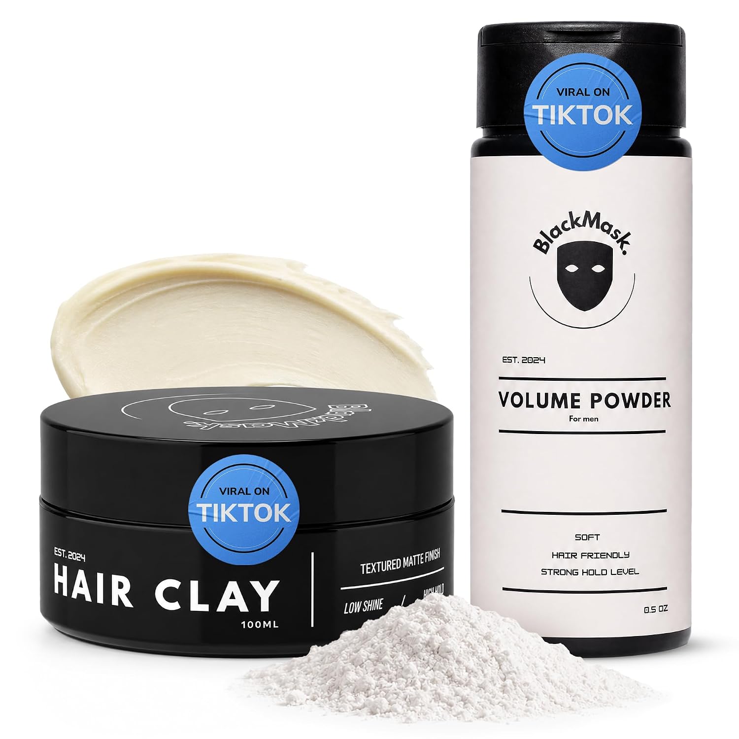 BlackMask Hair Clay & Instant Hair Texture Powder for Men Duo