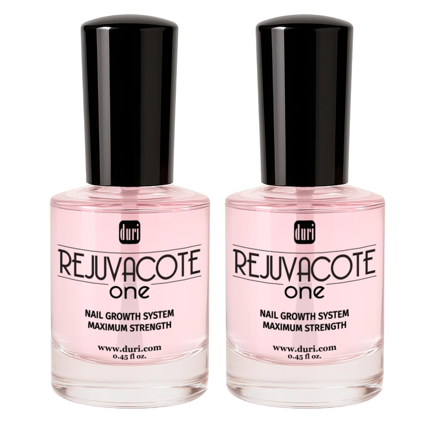 duri Rejuvacote 1 Nail Growth System - Original Maximum Strength Formula - Nail Strengthener and Nail Growth - Base and Top Coat - Pack of 2-0.45 fl. oz.