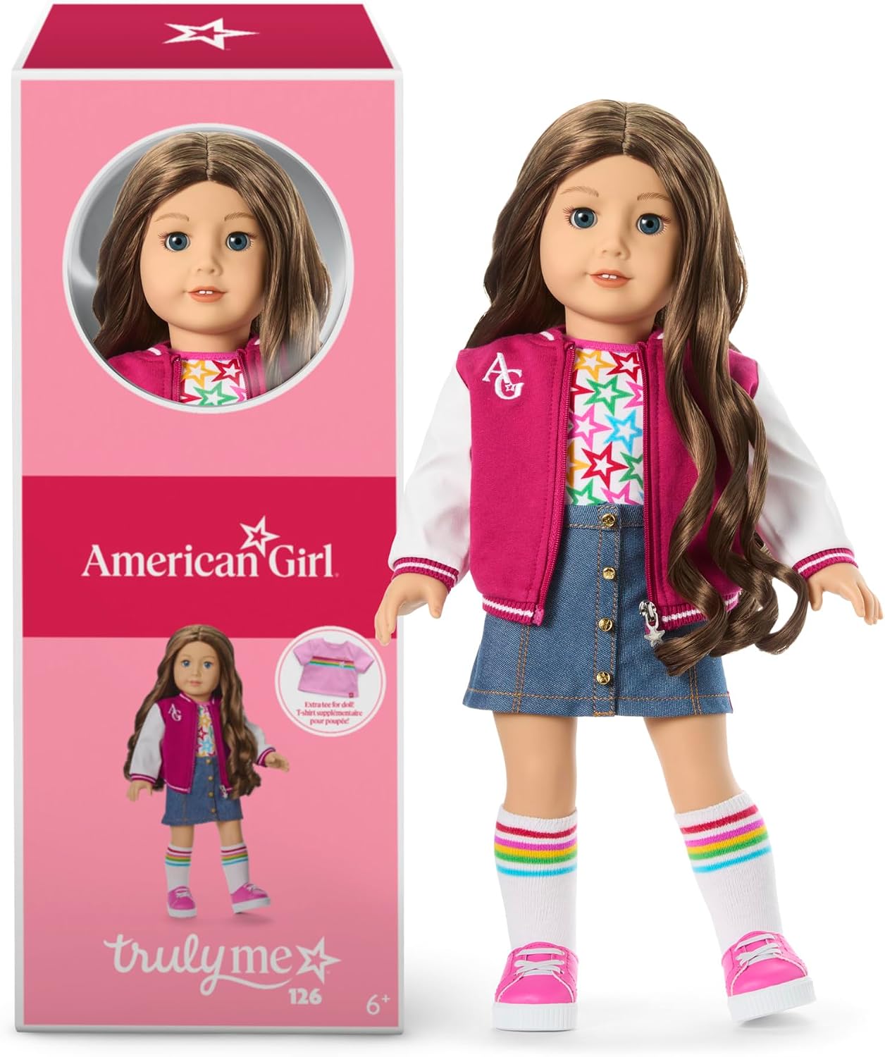 American Girl, Truly Me 18-inch Doll #126 with Dark-Blue Eyes, Long Wavy Brown Hair, Light Skin, for Ages 6+