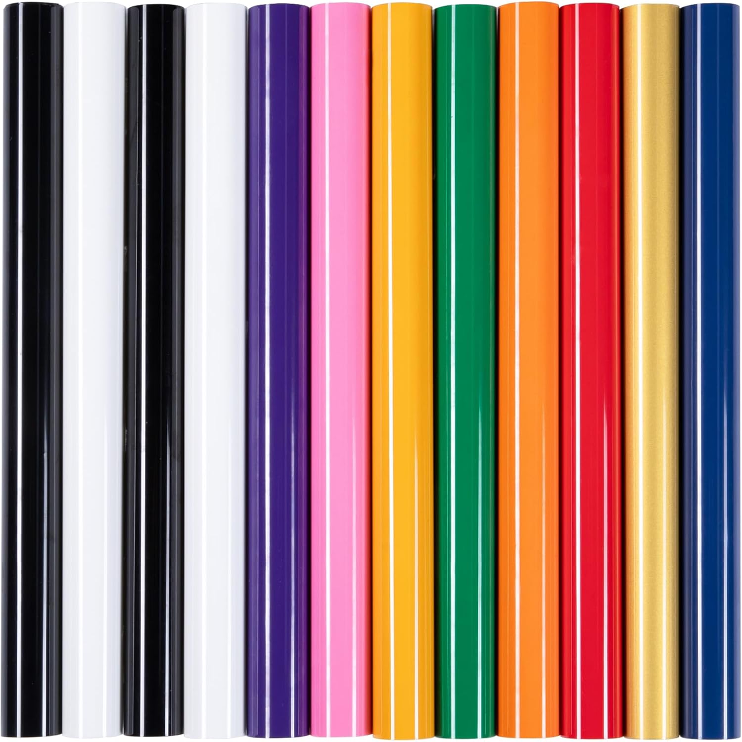 HTVRONT HTV Heat Transfer Vinyl -13 Pack HTV Vinyl Sheets, 12" x 10" Iron on Vinyl for T Shirts, 10 Assorted Premium Colors Heat Transfer Vinyl for All Cutting Machines